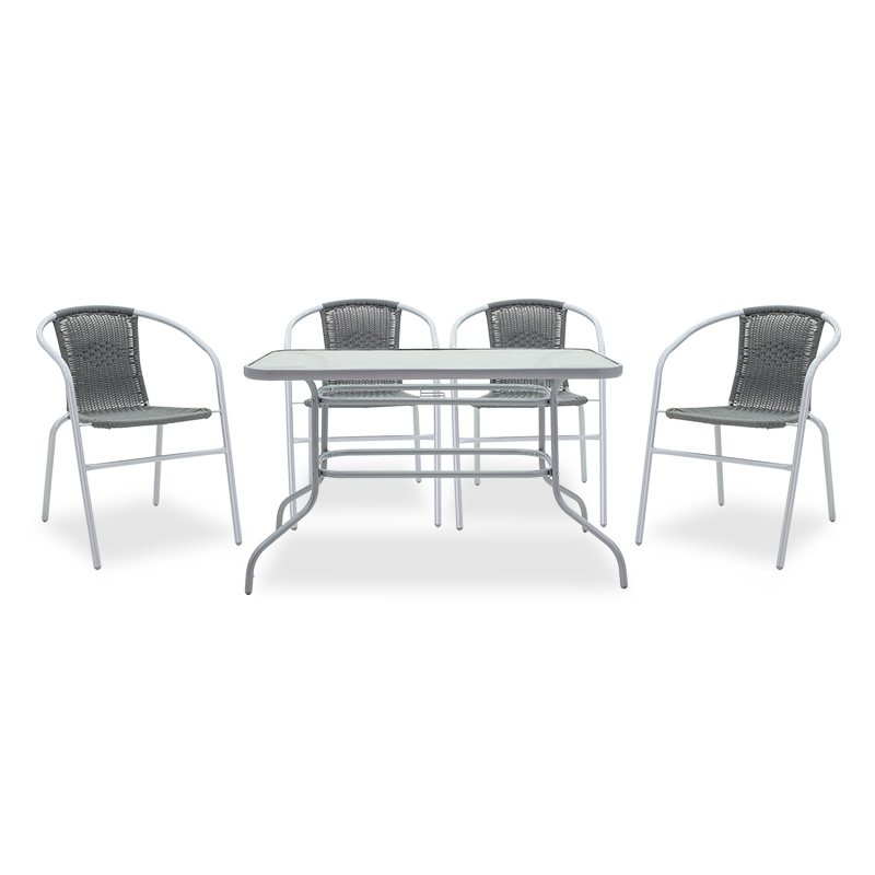 product_pako_200-000322 Τραπεζαρία Valor-Obbi σετ 5τεμ μέταλλο-pe γκρι - Image 1