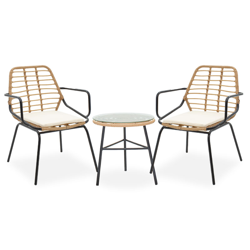 product_pako_200-000359 Σαλόνι Gaus-Naoki σετ 3τεμ μέταλλο μαύρο pe φυσικό - Image 1