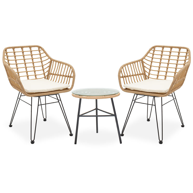 product_pako_200-000362 Σαλόνι Gaus-Naoki σετ 3τεμ μέταλλο μαύρο-pe φυσικό. - Image 1