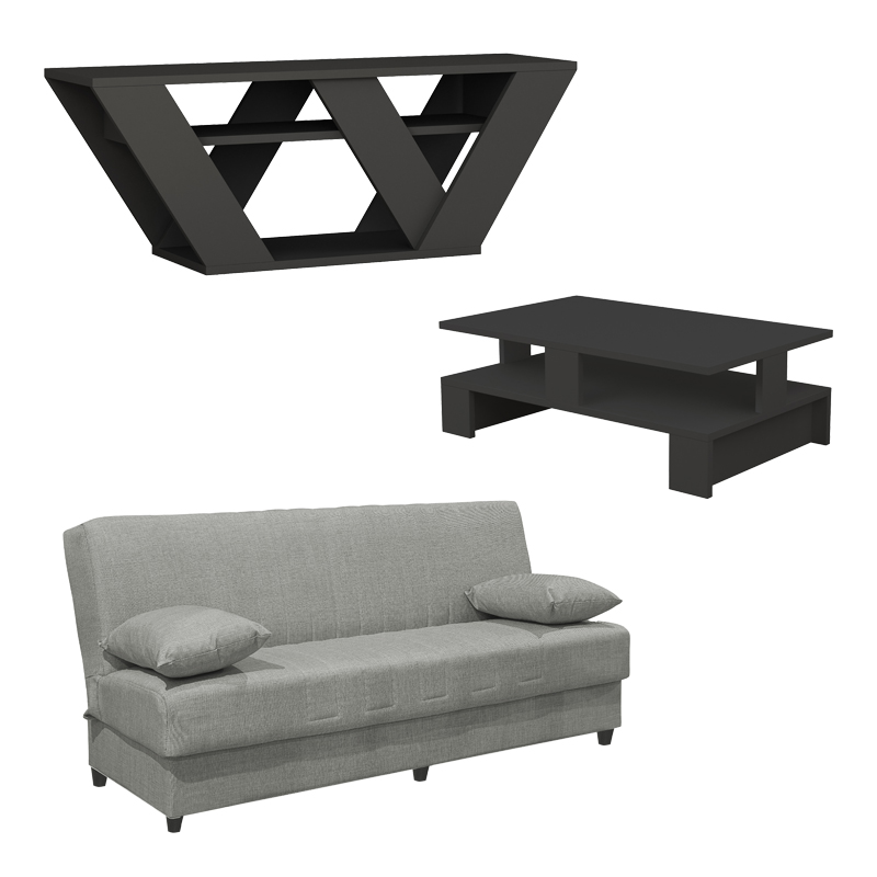 product_pako_200-000684 Φοιτητικό πακέτο επίπλων σαλονιού New Living 9 σετ 3 τμχ - Image 1