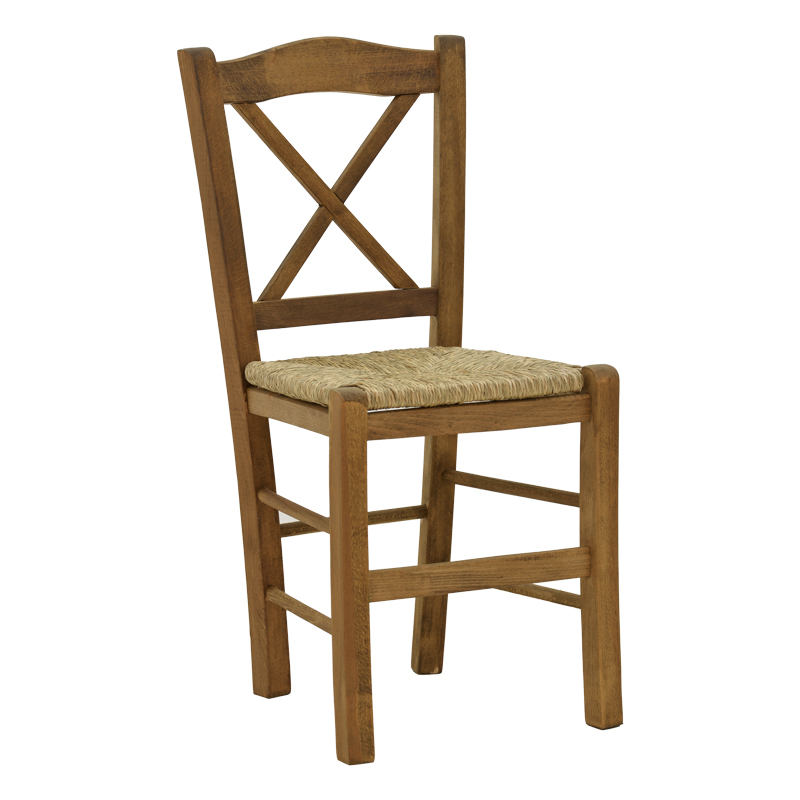 product_pako_200-000739 Καρέκλα καφενείου με ψάθα Χιαστή καρυδί ξύλο 42x40x89εκ - Image 1
