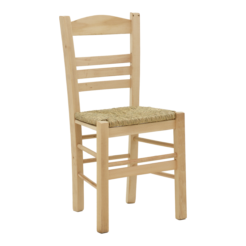 product_pako_200-000740 Καρέκλα καφενείου με ψάθα Επιλοχία άβαφο ξύλο 42x40x89εκ - Image 1
