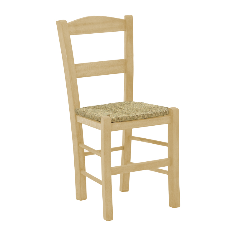 product_pako_200-000742 Καρέκλα καφενείου με ψάθα Syros-Charchie άβαφο ξύλο 42x40x89εκ9εκ - Image 1