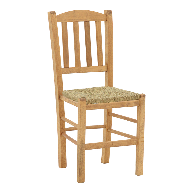 product_pako_200-000747 Καρέκλα καφενείου με ψάθα Damnir-Charchie μασίφ ξύλο οξιάς λούστρο καρυδί 41x42x92εκ - Image 1