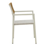Τραπεζαρία Savor-Kliton σετ 5τεμ λευκό αλουμίνιο και rattan σε φυσικό χρώμα 80x80x74εκ - Image 5
