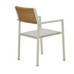Τραπεζαρία Savor-Kliton σετ 3τεμ λευκό αλουμίνιο και rattan σε φυσικό χρώμα 80x80x74εκ - Image 4