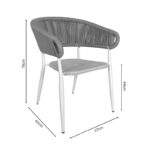 Τραπεζαρία Nares-Raven A σετ 5τεμ λευκό αλουμίνιο και plywood σε φυσική απόχρωση 140x80x72.5εκ - Image 9