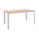 Τραπεζαρία Nares-Pino A σετ 5τεμ λευκό αλουμίνιο και plywood σε φυσική απόχρωση 140x80x72.5εκ - Image 2
