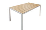 Τραπεζαρία Nares-Pino A σετ 5τεμ λευκό αλουμίνιο και plywood σε φυσική απόχρωση 140x80x72.5εκ - Image 4
