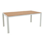 Τραπεζαρία Nares-Clutch B σετ 7τεμ λευκό αλουμίνιο και plywood σε φυσική απόχρωση 180x90x72.5εκ - Image 2