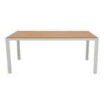 Τραπεζαρία Nares-Clutch B σετ 7τεμ λευκό αλουμίνιο και plywood σε φυσική απόχρωση 180x90x72.5εκ - Image 3