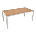 Τραπεζαρία Nares-Clutch B σετ 7τεμ λευκό αλουμίνιο και plywood σε φυσική απόχρωση 180x90x72.5εκ - Image 4
