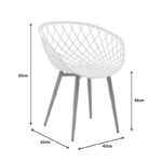 Τραπεζαρία Ezra-Julita σετ 3τεμ pp-mdf σε λευκό-φυσική απόχρωση Φ80x73εκ - Image 8