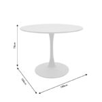 Τραπεζαρία Ezra-Balou σετ 5τεμ pp-mdf λευκό Φ100x73εκ - Image 7