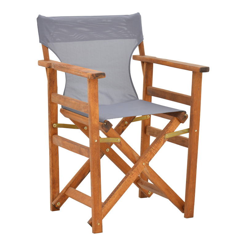 product_pako_200-001081 Καρέκλα-πολυθρόνα σκηνοθέτη Kompa μασίφ ξύλο οξιάς καρυδί-πανί Nexus γκρι - Image 1