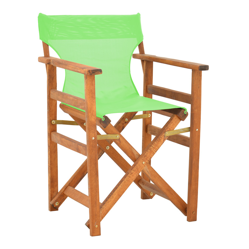 product_pako_200-001099 Καρέκλα-πολυθρόνα σκηνοθέτη Kompa μασίφ ξύλο οξιάς καρυδί-πανί λαχανί - Image 1