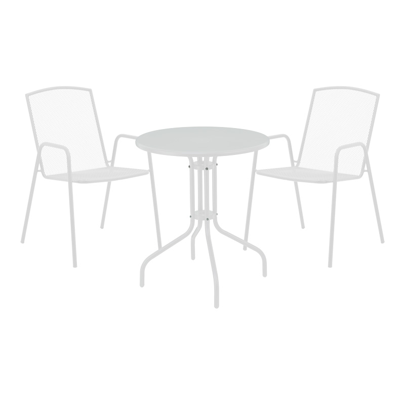 product_pako_200-001122 Τραπεζαρία Vergo-Pomedon σετ 3τεμ μέταλλο σε λευκή απόχρωση - Image 1