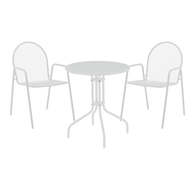 product_pako_200-001123 Τραπεζαρία Vergo-Tarete σετ 3τεμ μέταλλο σε λευκή απόχρωση - Image 1