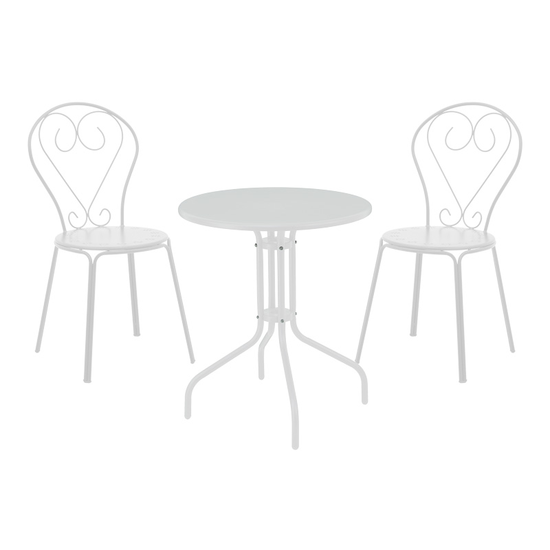 product_pako_200-001124 Τραπεζαρία Vergo-Chari σετ 3τεμ μέταλλο σε λευκή απόχρωση - Image 1