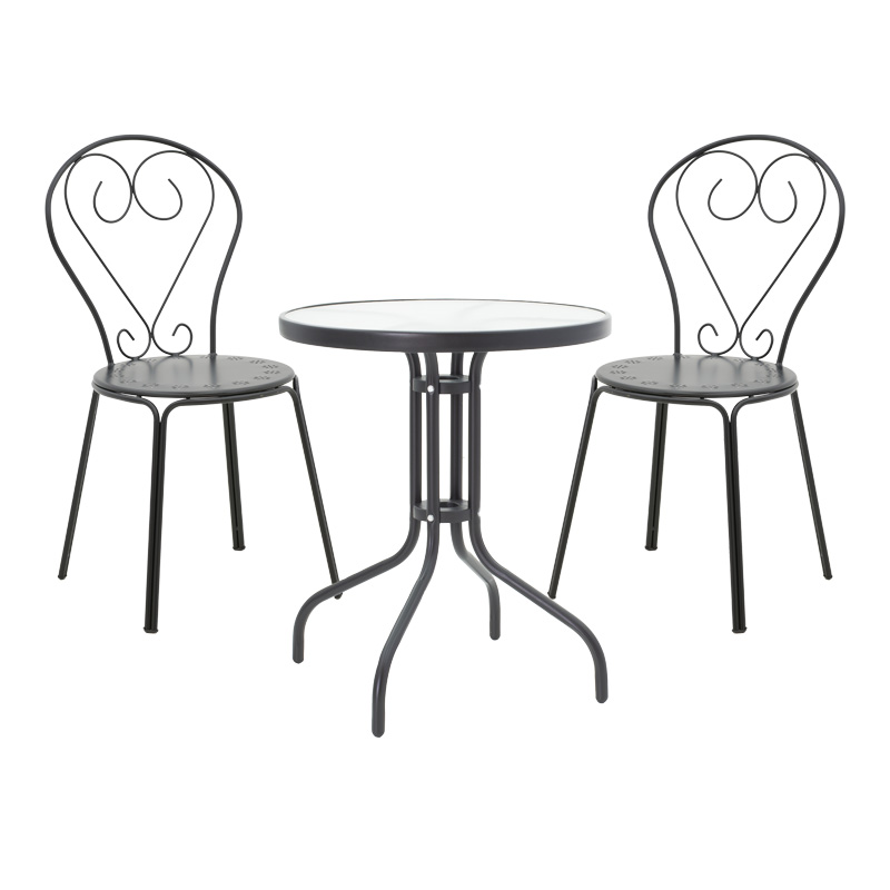 product_pako_200-001129 Τραπεζαρία Watson-Chari σετ 3τεμ μέταλλο σε μαύρη απόχρωση - Image 1