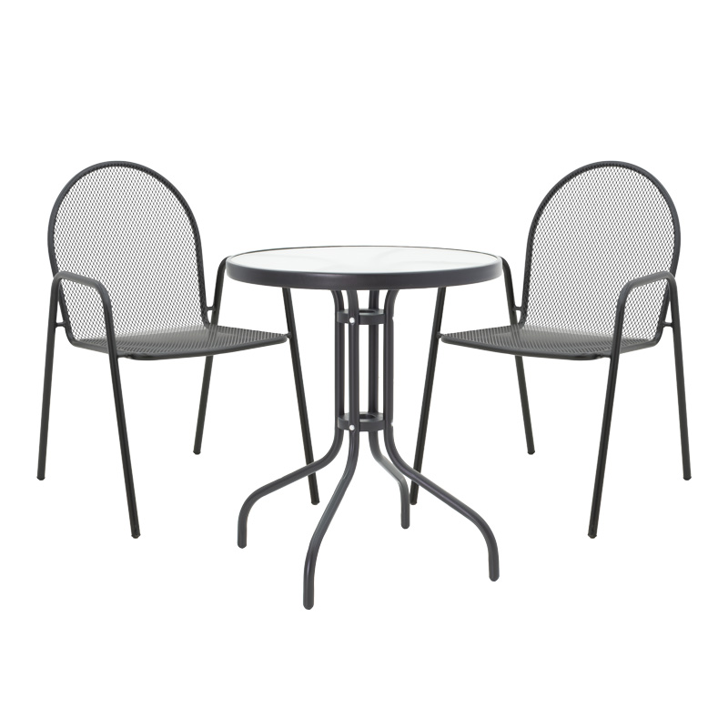 product_pako_200-001131 Τραπεζαρία Watson-Tarete σετ 3τεμ μέταλλο σε μαύρη απόχρωση - Image 1