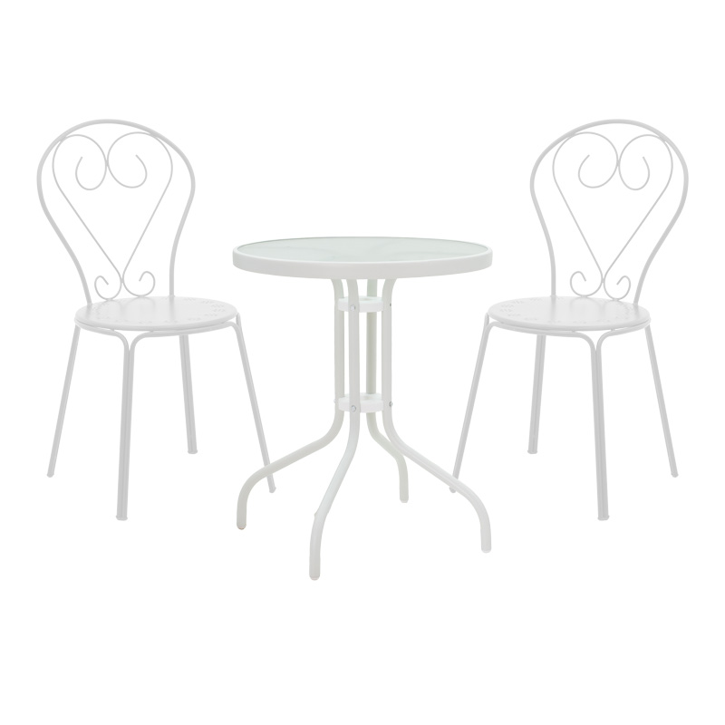 product_pako_200-001136 Τραπεζαρία Watson-Chari σετ 3τεμ μέταλλο σε λευκή απόχρωση - Image 1