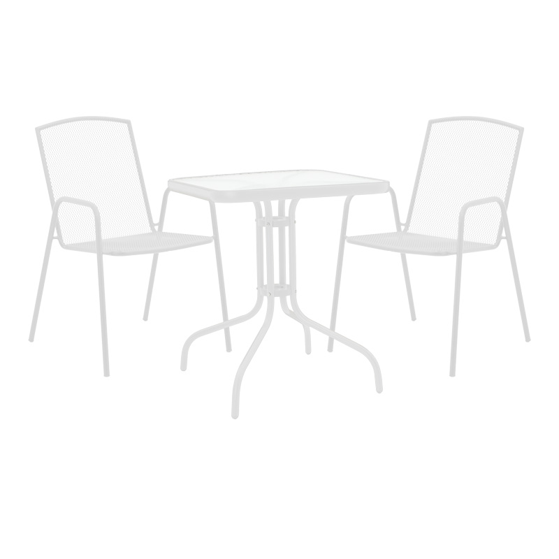 product_pako_200-001140 Τραπεζαρία Watson-Pomedon σετ 3τεμ μέταλλο σε λευκή απόχρωση 70x70x70εκ - Image 1