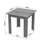 Τραπεζαρία Manka I-Julita σετ 3τεμ σε sonoma-μαύρη απόχρωση 80x80x77εκ - Image 9