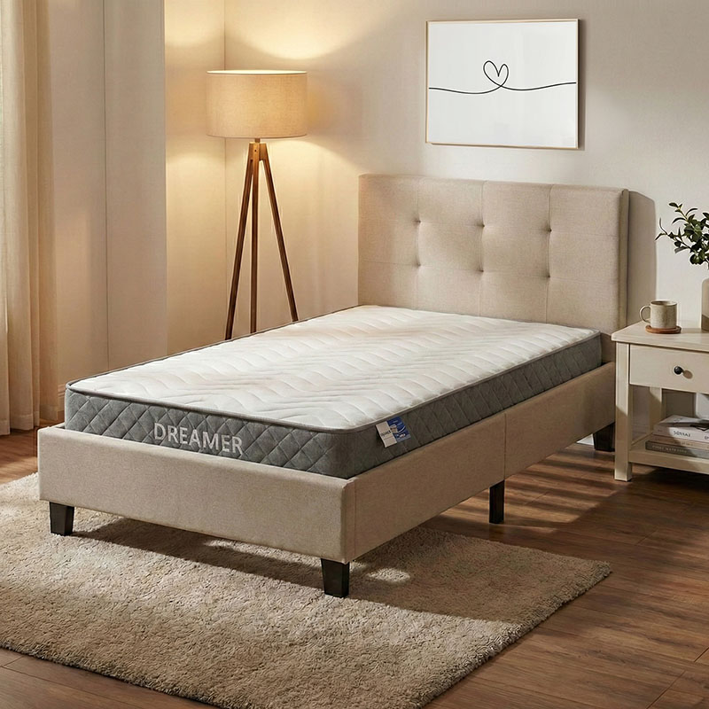 product_pako_200-001468 Κρεβάτι με στρώμα Mago-Dreamer ύφασμα εκρού 100x200εκ - Image 1