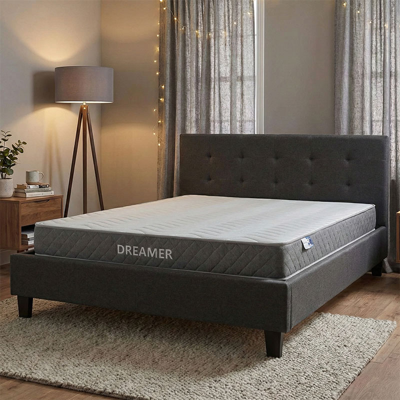 product_pako_200-001482 Κρεβάτι με στρώμα Mago-Dreamer ύφασμα ανθρακί 150x200εκ - Image 1