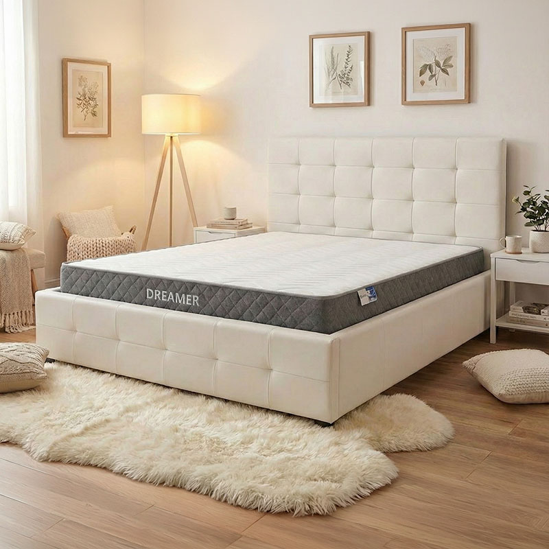 product_pako_200-001485 Κρεβάτι με στρώμα και αποθηκευτικό χώρο Roi-Dreamer pu λευκό 160x200εκ - Image 1