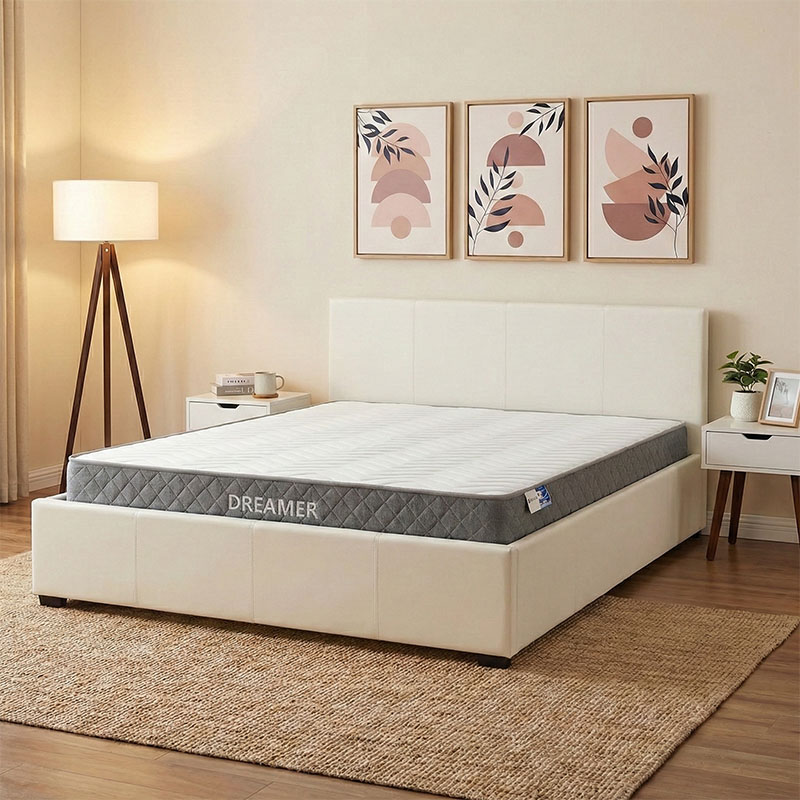 product_pako_200-001488 Κρεβάτι με στρώμα και αποθηκευτικό χώρο Norse-Dreamer pu λευκό 160x200εκ - Image 1