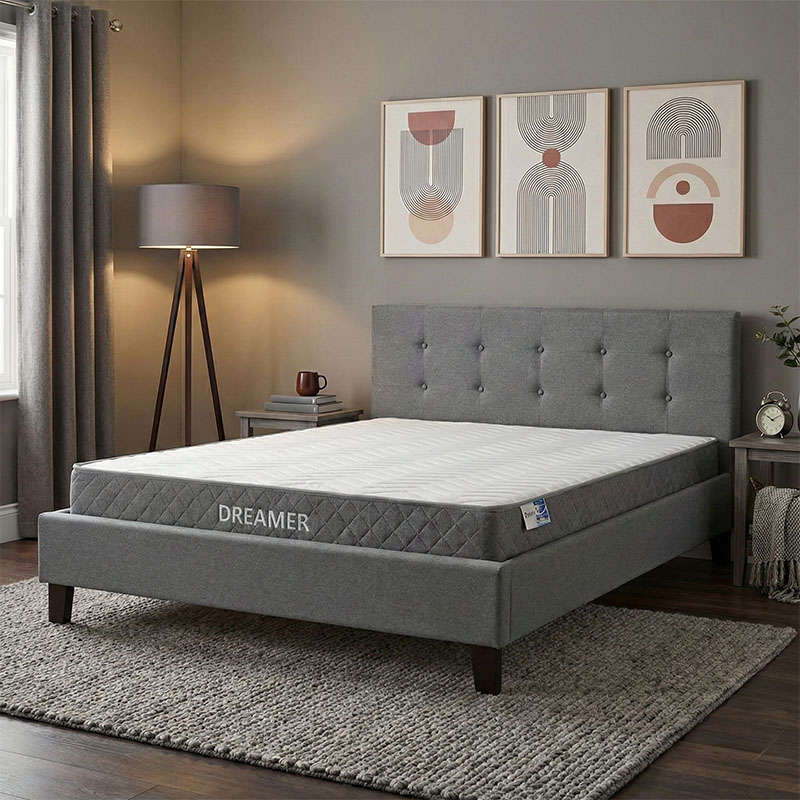 product_pako_200-001493 Κρεβάτι με στρώμα Mago-Dreamer ύφασμα ανθρακί 160x200εκ - Image 1