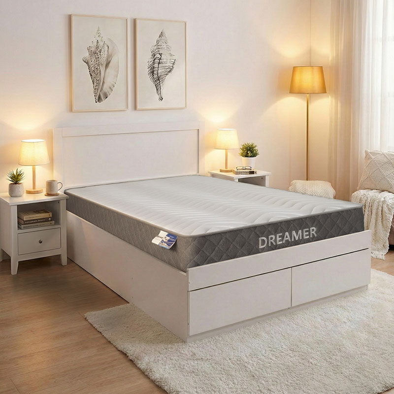product_pako_200-001503 Κρεβάτι με στρώμα και συρτάρι Olympus-Dreamer λευκό 100x200εκ - Image 1