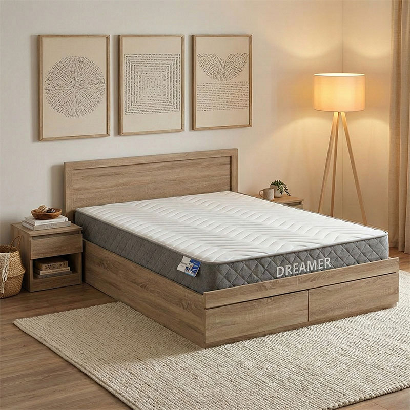 product_pako_200-001510 Κρεβάτι με συρτάρι και στρώμα Olympus-Dreamer sonoma 150x200εκ - Image 1