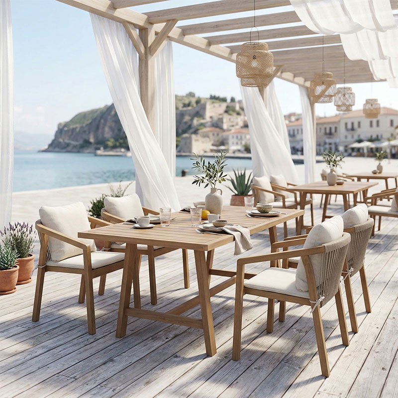 product_pako_200-001621 Τραπεζαρία Malibu Σετ 5τεμ μασίφ ξύλο ακακίας 160x90x75εκ - Image 1