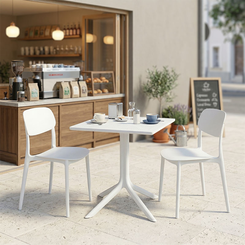 product_pako_200-001634 Τραπεζαρία Groovy Berdian σετ 3τεμ λευκό PP 60x60x76εκ - Image 1