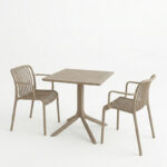 Τραπεζαρία Groovy Zoi σετ 3τεμ cappuccino PP 60x60x76εκ - Image 2