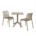 Τραπεζαρία Groovy Zoi σετ 3τεμ cappuccino PP 60x60x76εκ - Image 2
