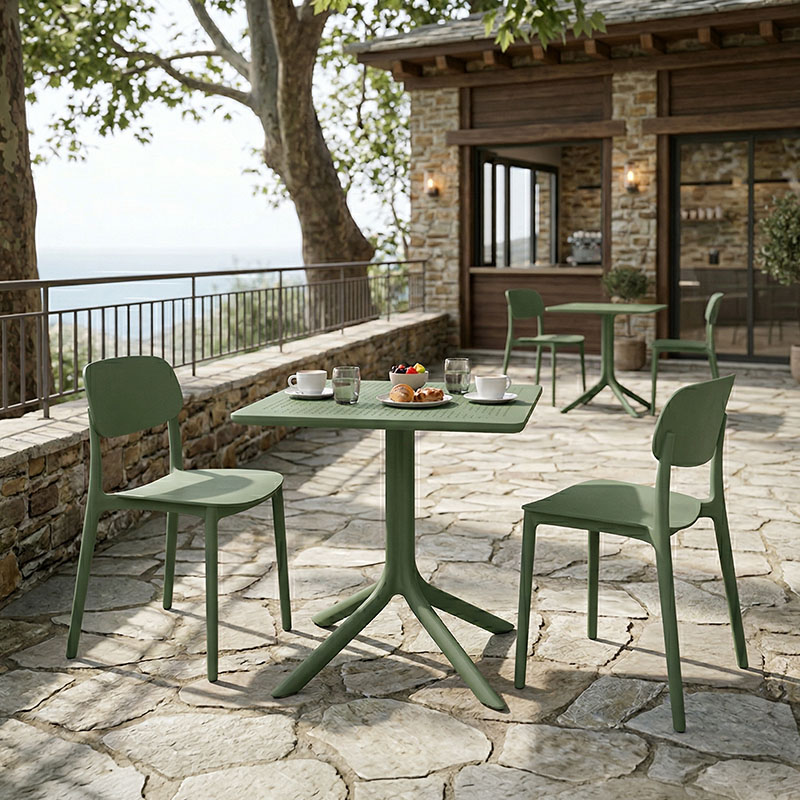 product_pako_200-001645 Τραπεζαρία Groovy Berdian σετ 3τεμ σκούρο πράσινο PP 60x60x76εκ - Image 1
