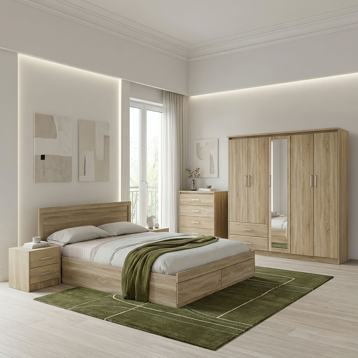 product_pako_200-001679 Σετ Κρεβατοκάμαρας Olympus με Κρεβάτι sonoma 160x200εκ Σετ 5τεμ - Image 1