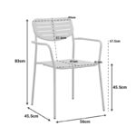 Τραπεζαρία Moraja Deraby σετ 5τεμ κρεμ μέταλλο 140x80x72εκ - Image 8