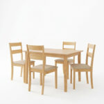 Τραπεζαρία Dallan Country 5τεμ σε φυσική απόχρωση rubberwood 120-150x80x74εκ - Image 2