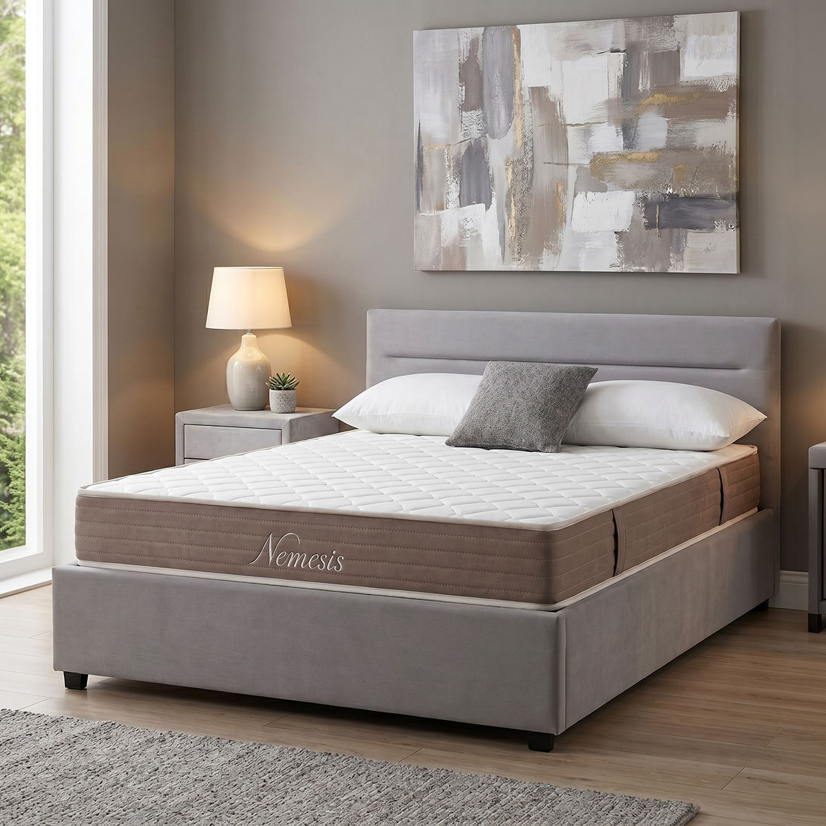 product_pako_200-001744 Κρεβάτι με στρώμα και αποθηκευτικό χώρο Molito-Nemesis βελούδο γκρι 150x200εκ - Image 1