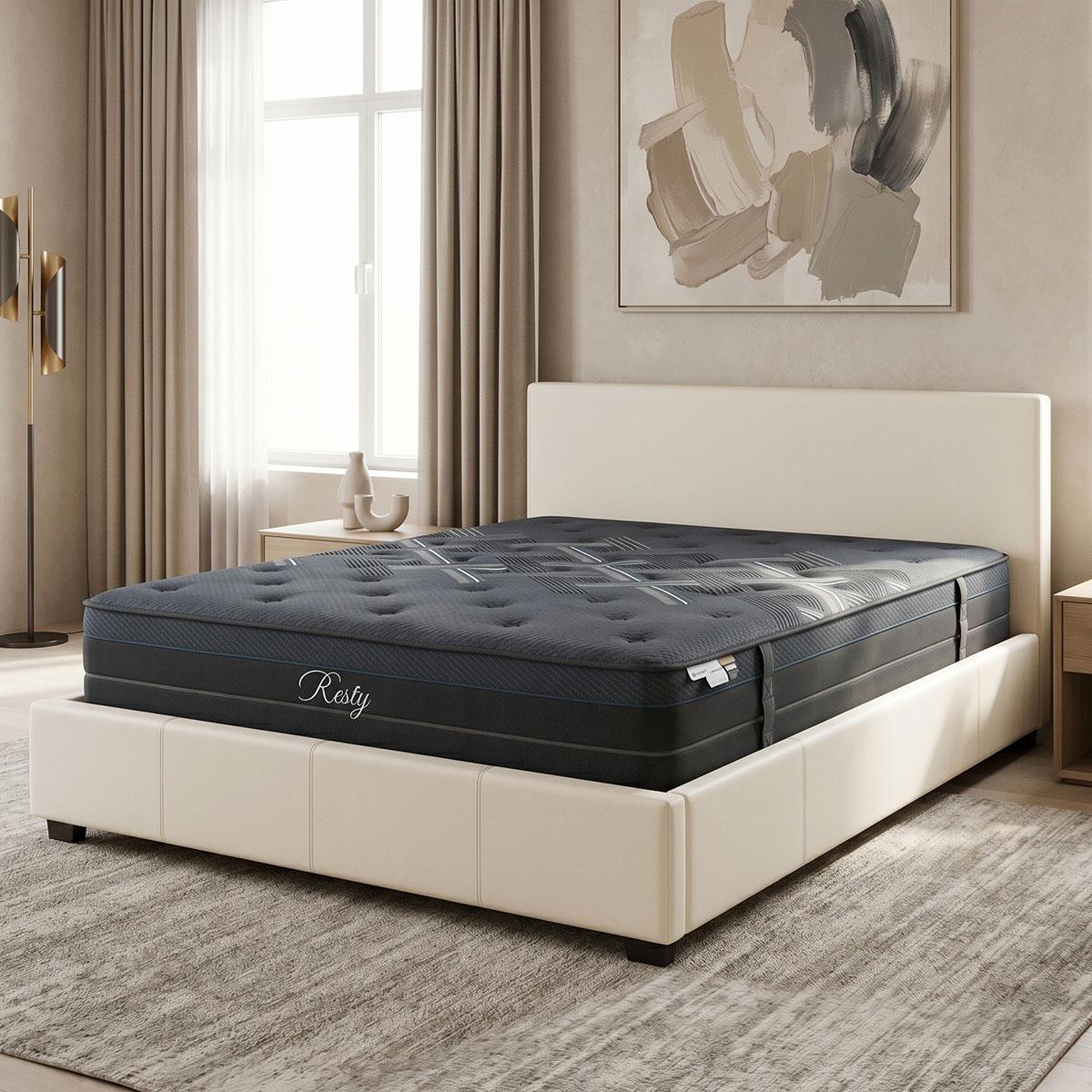 product_pako_200-001763 Κρεβάτι με στρώμα και αποθηκευτικό χώρο Norse-Resty pu λευκό 160x200εκ - Image 1