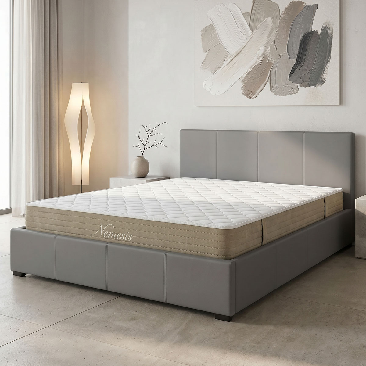 product_pako_200-001770 Κρεβάτι με στρώμα και αποθηκευτικό χώρο Norse-Nemesis pu γκρι 160x200εκ - Image 1