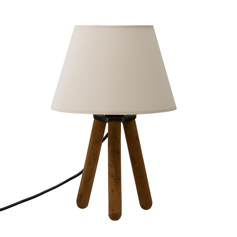 product_pako_202-000031 Επιτραπέζιο φωτιστικό PWL-1071 Ε27 εκρού-καρυδί Φ22x32εκ - Image 1