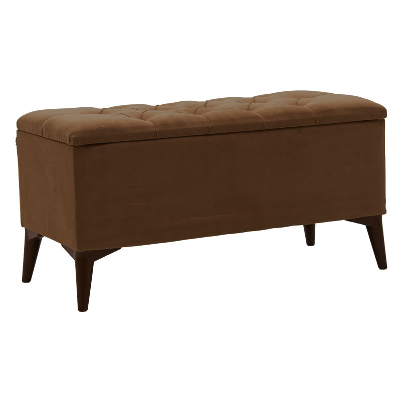 product_pako_202-000090 Σκαμπό-μπαούλο Elone καφέ-καρυδί 90x40x44εκ - Image 1