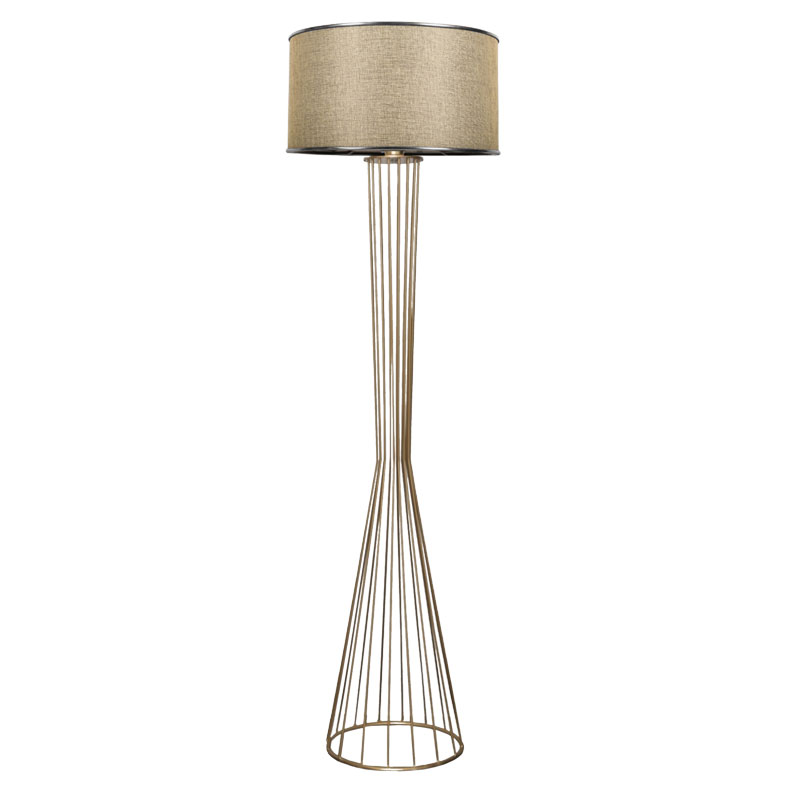 product_pako_202-000107 Φωτιστικό δαπέδου Firdo Ε27 χρυσό-ασημί-μπεζ Φ38x155εκ - Image 1