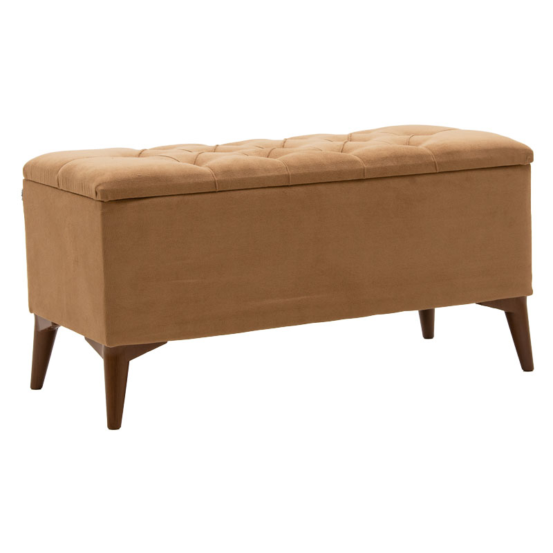 product_pako_202-000109 Σκαμπό-μπαούλο Elone μόκα-καρυδί 90x40x44εκ - Image 1